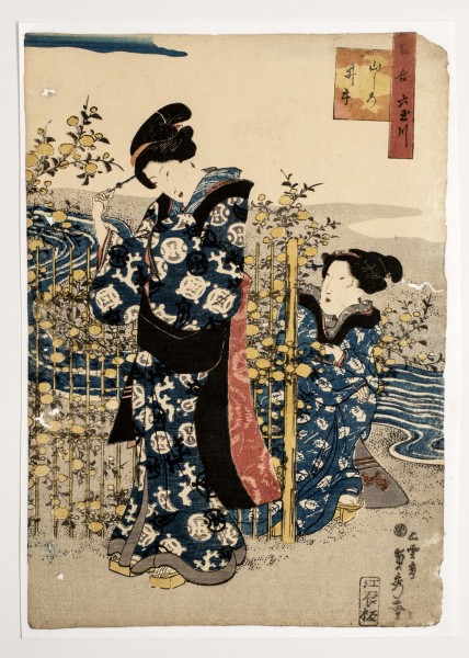 Ukiyo-e -Am Ide no Tamagawa-Fluss in der Provinz Yamashiro-