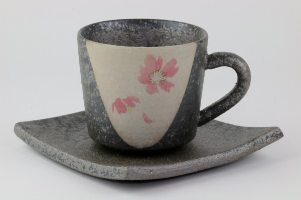 Shigarakiyaki-Keramik Kaffeetasse „Momosakura“