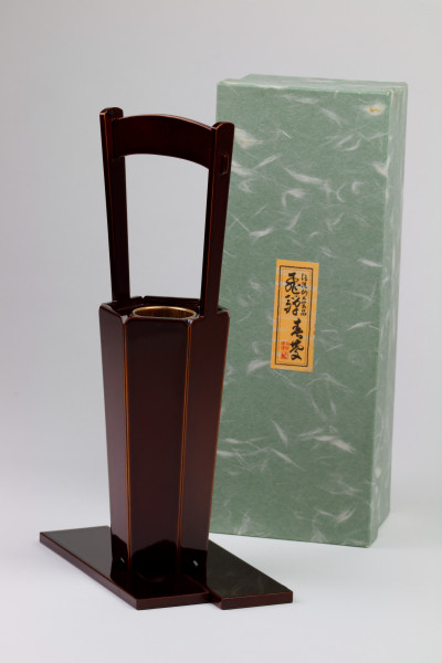 Hida Shunkei-Lack - Kleine sechseckige „Eimer“-Vase